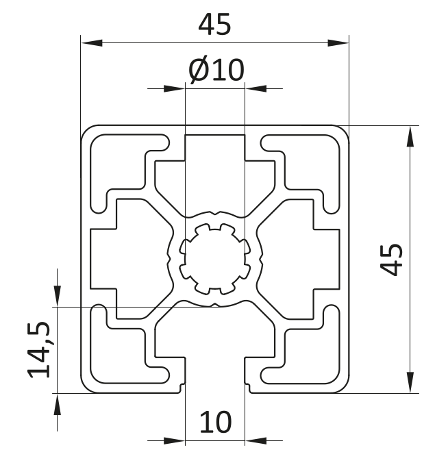 Profil aluminiowy 45x45L 1N [10]